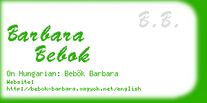barbara bebok business card