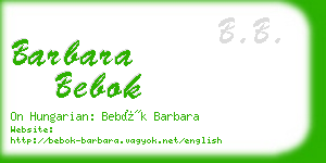 barbara bebok business card